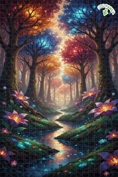 Teona Ahşap لغز خشبي مؤطر بطبقتين من ماركة ماجيكال فورست ريفر 800 قطعة 70x50