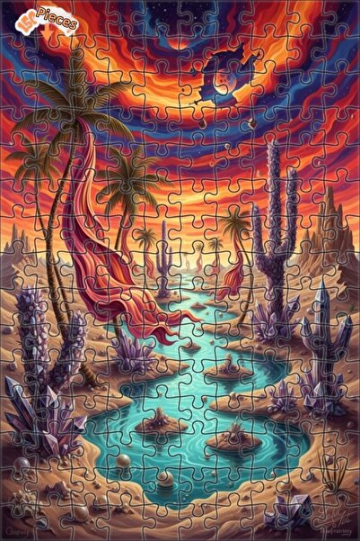 Teona Ahşap لغز فني بمظهر لوحة زيتية لصحراء فاهاس الذهنية 150 قطعة 20×30