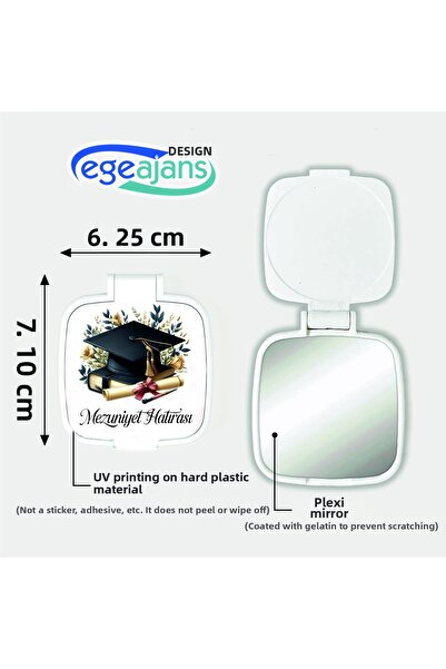 ege ajans tasarım 10 Pcs School Graduation Gift Pocket Mirror