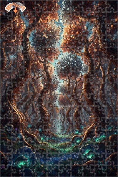 Teona Ahşap لغز خشبي مؤطر بطبقتين من الغابة السحرية 150 قطعة 20×30