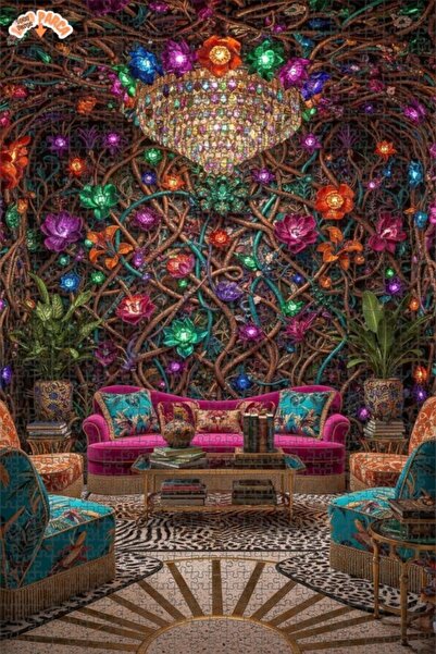 Teona Ahşap لغز خشبي مؤطر بطبقتين بمظهر لوحة زيتية لزهور الغابة السحرية 1000 ...