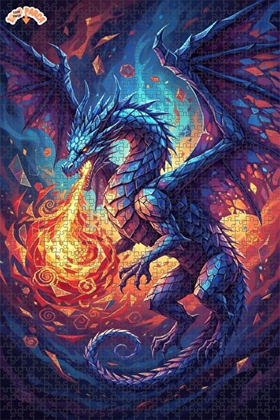 Teona Ahşap لغز خشبي بإطار مزدوج الطبقات من دراغون فاير 1000 قطعة 70x50