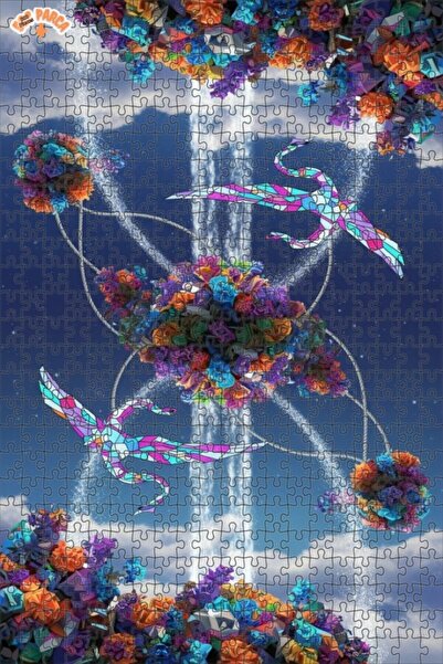Teona Ahşap لوحة فنية كريستالية ملونة لطيور الشلال 500 قطعة 50×30