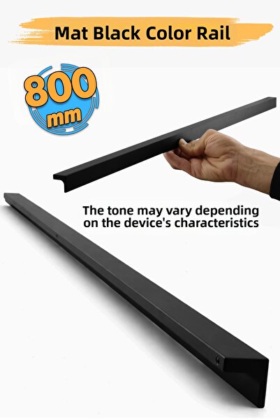 Badem10 مقابض خزائن معدنية سوداء غير لامعة بطول 800 مم (80 سم) لأدراج الأثاث ...