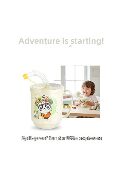 Hobibahçem Mey Import ®   Premium Children's Cup with Straw 350 ml - Drinking...