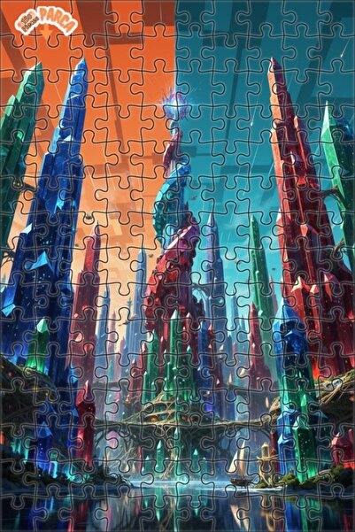 Teona Ahşap لغز خشبي بإطار مزدوج الطبقات من كريستال سيتي تيل، 150 قطعة، 20×30