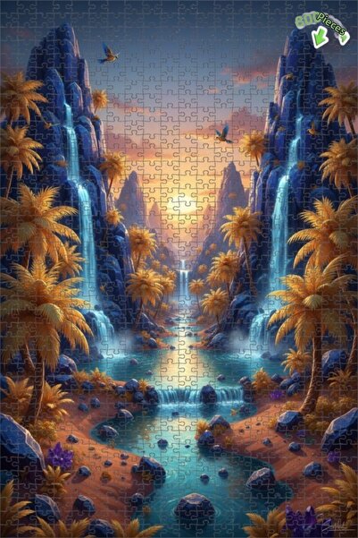 Teona Ahşap ألغاز خشبية مغلفة بإطار مزدوج من مياه الشلالات الغامضة 800 قطعة 7...