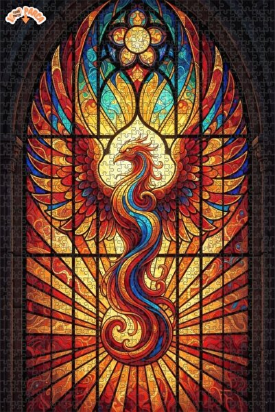 Teona Ahşap لغز خشبي مؤطر بطبقتين بتصميم فن الزجاج الملون في عصر النهضة، 1000...