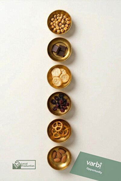 Varbifırsat طقم أوعية تقديم ذهبية معدنية مكون من 6 قطع - أوعية تقديم أنيقة، و...