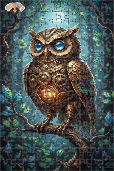 Teona Ahşap لغز خشبي مؤطر بطبقتين من فن البومة البخارية 150 قطعة 20×30