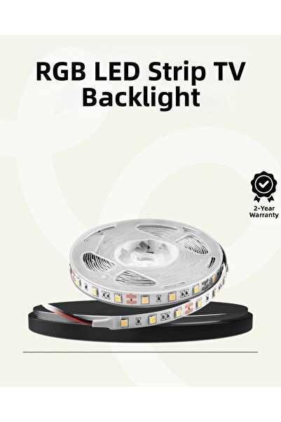 Epilons شريط إضاءة LED خلفي للتلفزيون بطول 2 متر مع خاصية التشغيل والإيقاف ال...