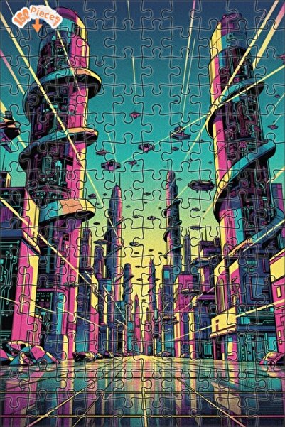 Teona Ahşap لغز خشبي بإطار مزدوج الطبقات لمناظر المدينة المستقبلية 150 قطعة 2...