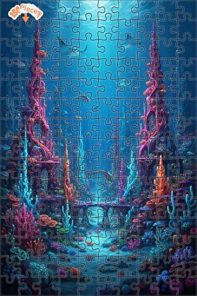 Teona Ahşap لغز خشبي بمظهر لوحة زيتية لمدينة المحيط الغامضة 150 قطعة 20×30