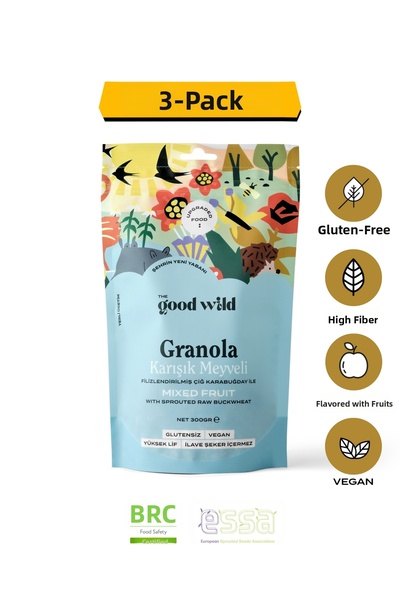 THE GOOD WİLD جرانولا الفواكه المشكلة |   بدون سكر مضاف |   وجبة خفيفة نباتية...