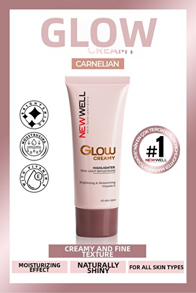 New Well Glow Creamy Highlighter Natural Shimmer Cream Illuminator 30 ml Carn...