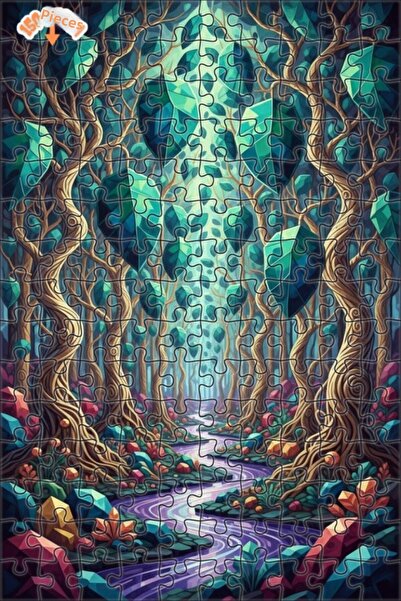 Teona Ahşap لغز خشبي مؤطر بطبقتين من غابة الكريستال الغامضة 150 قطعة 20x30