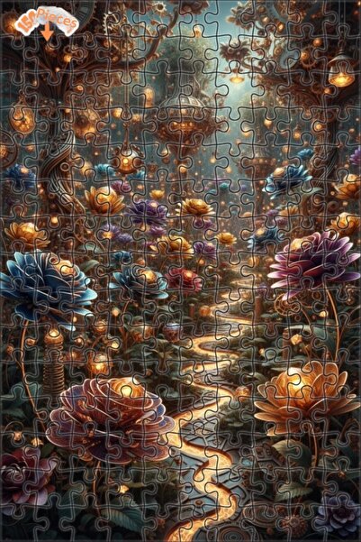 Teona Ahşap لغز خشبي رائع على شكل غابة ستيمبانك مزدوجة الطبقات 150 قطعة 20x30