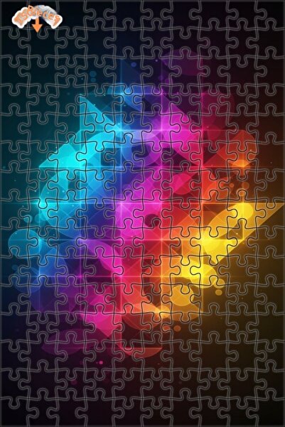 Teona Ahşap لغز خشبي بإطار مزدوج الطبقات بمظهر طباعة فنية تجريدية هندسية متأل...