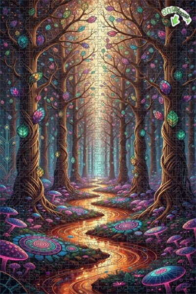 Teona Ahşap لغز خشبي مؤطر بطبقتين من ماركة ماجيكال فورست ريفر 800 قطعة 70x50