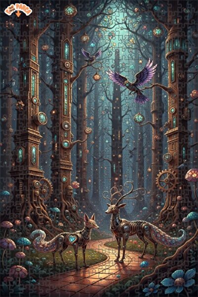 Teona Ahşap لغز خشبي ميكانيكي على شكل حيوانات الغابة الغامضة بإطار مزدوج الطب...