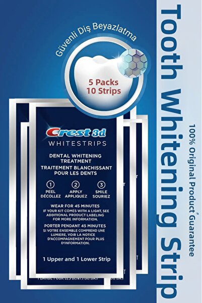 CREST شرائط تبييض الأسنان وايتستريبس 5 عبوات (10 شرائط)