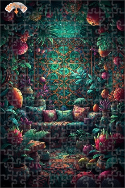 Teona Ahşap لغز خشبي مؤطر بطبقتين بمظهر لوحة زيتية لزاوية الغابة الغامضة 150 ...