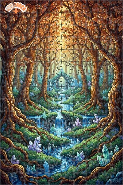 Teona Ahşap لغز خشبي مؤطر بطبقتين من غابة الكريستال الغامضة 150 قطعة 20x30