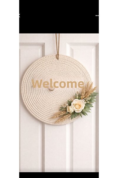 HatesaHome Welcome Door Ornament |   Natural Wicker Door Ornament |   Simple ...