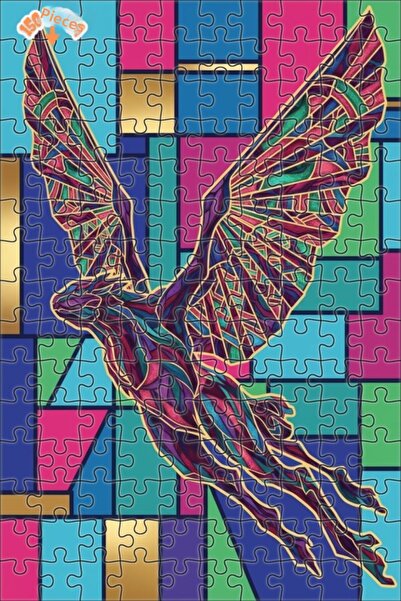 Teona Ahşap لغز خشبي فني من الفسيفساء على شكل تنين مجنح، لغز خشبي بإطار مزدوج...