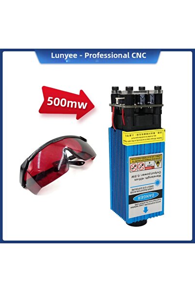LUNYEE وحدة ليزر أزرق بنفسجي 12 فولت 500 ميجاوات 405 نانومتر 12 فولت برأس بؤر...