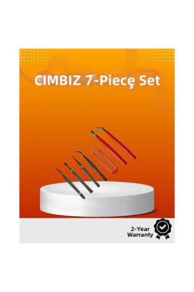 Epilons مجموعة مكونة من 7 ملاقط ذات رؤوس دقيقة مضادة للكهرباء الساكنة ومطلية ...