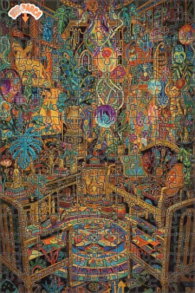 Teona Ahşap Magical Nature Room Oil Painting-Looking Artwork Double-Deck Fram...