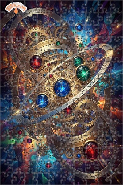 Teona Ahşap لغز خشبي مؤطر بطبقتين بمظهر لوحة زيتية يصور آلية الكون الغامضة، 1...