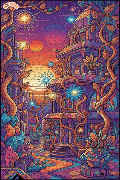 Teona Ahşap لغز خشبي بإطار من طابقين بتصميم فني حديث يشبه الأرض الخيالية 500 ...