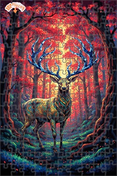 Teona Ahşap Deer Forest Art in the Picture 150 Pieces 20X30