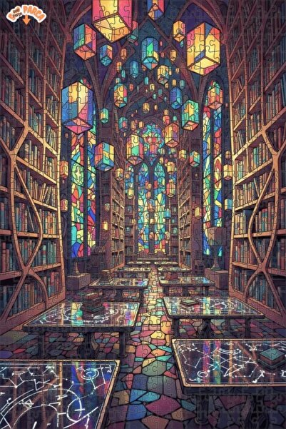 Teona Ahşap لغز خشبي مؤطر بطبقتين من مكتبة الفن الحديث السحرية 500 قطعة 50x30