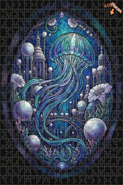 Teona Ahşap لغز خشبي مؤطر من طابقين بتصميم مدينة تحت البحر السحرية وفن الفسيف...