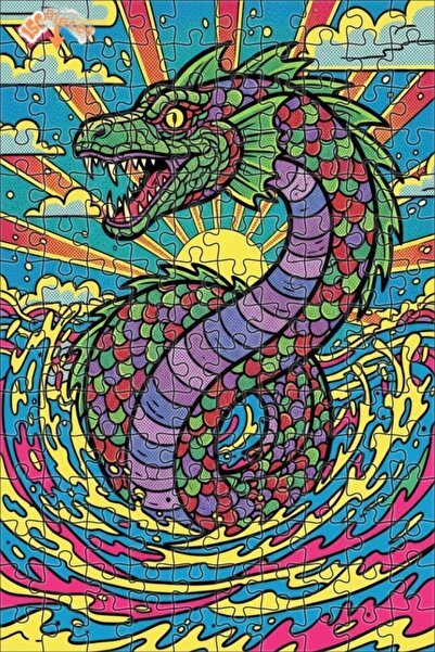 Teona Ahşap لغز خشبي بإطار مزدوج الطبقات من Crazy Dragon Pop Art 150 قطعة 20x30