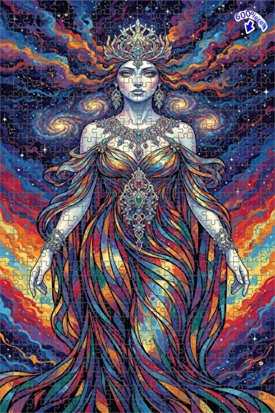 Teona Ahşap لغز خشبي فني بمظهر لوحة زيتية لملكة الكون 600 قطعة 50×35