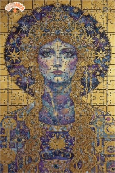 Teona Ahşap لغز خشبي بإطار مزدوج الطبقات بمظهر لوحة زيتية لامرأة كونية غامضة ...