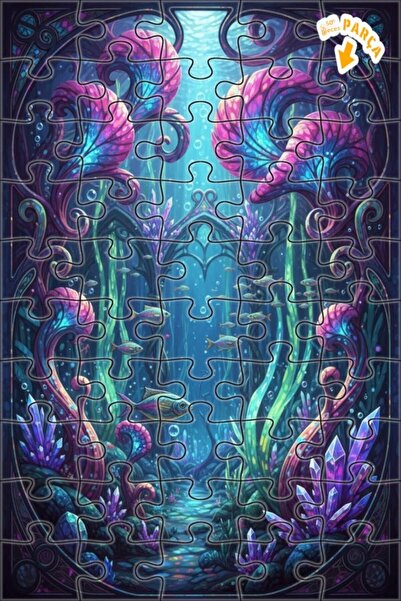 Teona Ahşap لغز خشبي بمظهر الطباعة الرقمية من مملكة الغواصين السحرية 50 قطعة ...