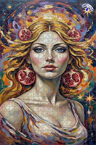 Teona Ahşap لغز خشبي للنساء بمظهر لوحة زيتية مع حبات الرمان، لغز خشبي بإطار م...