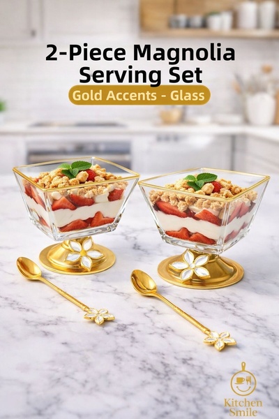 Kitchen Smile Μεταλλικό χρυσό μπολ με πόδια Magnolia Bowl Διακοσμητικό μπολ π...