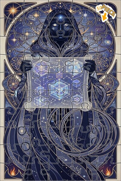 Teona Ahşap لغز خشبي حديث ذو طابقين بإطار، بمظهر لوحة زيتية يعكس المعرفة الكو...