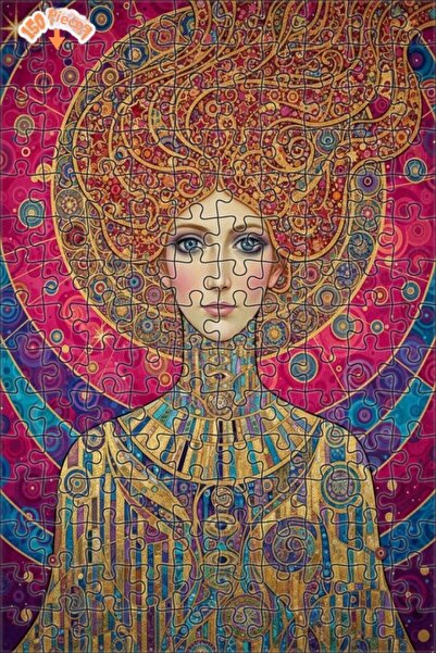 Teona Ahşap لغز خشبي بإطار مزدوج الطبقات بمظهر لوحة زيتية لامرأة من العصر الذ...