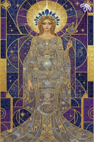 Teona Ahşap لغز خشبي مؤطر بطبقتين على طراز غوستاف كليمت بتصميم فني تجريدي ذهب...