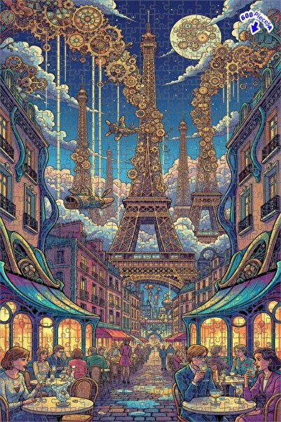 Teona Ahşap لغز خشبي مؤطر بطبقتين بمظهر لوحة زيتية لحلم باريس البخاري 600 قطع...