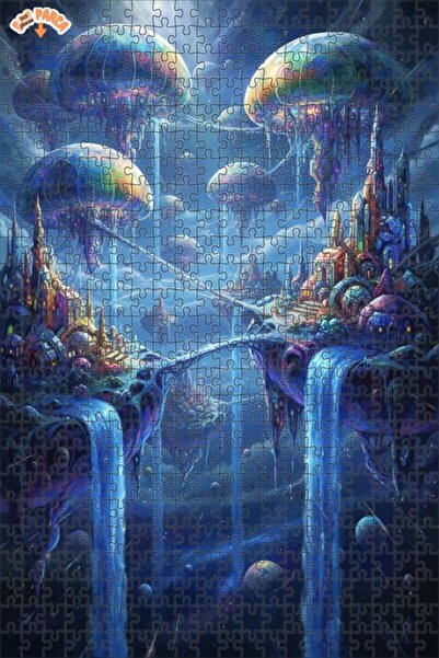 Teona Ahşap لغز خشبي بإطار مزدوج الطابق من فانتاستيك سبيس سيتي 500 قطعة 50x30