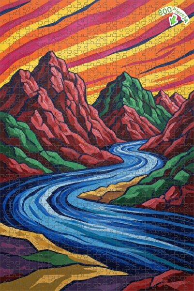 Teona Ahşap لغز فني بمظهر لوحة زيتية لمنظر الوادي المذهل 800 قطعة 70×50