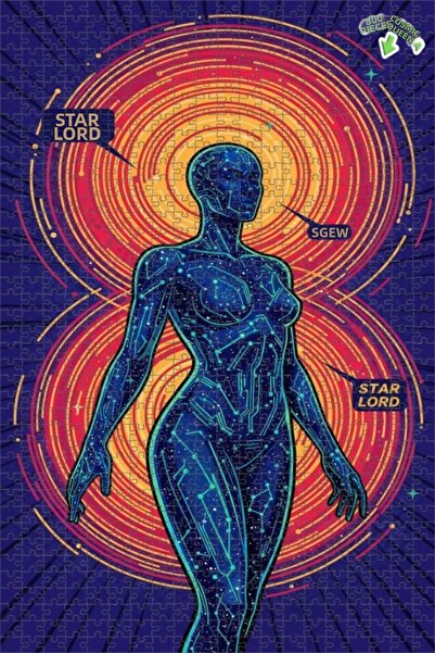 Teona Ahşap لغز خشبي بإطار مزدوج الطبقات مطبوع عليه فن رقمي لملكة الكون وسيد ...